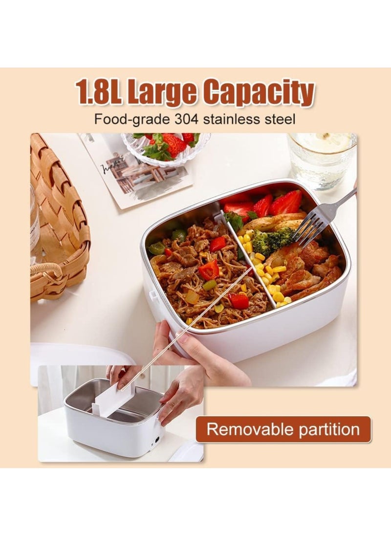 Generic - Lunch Box,Electric Lunch Bento Box,Heated Lunch Box 1.8L 70W Electric Lunch Box 3 in 1 for Car Truck Office Work Heated Bowl with Insulated Lunch Bag and Stainless Steel Cutlery (12V) - Image 1