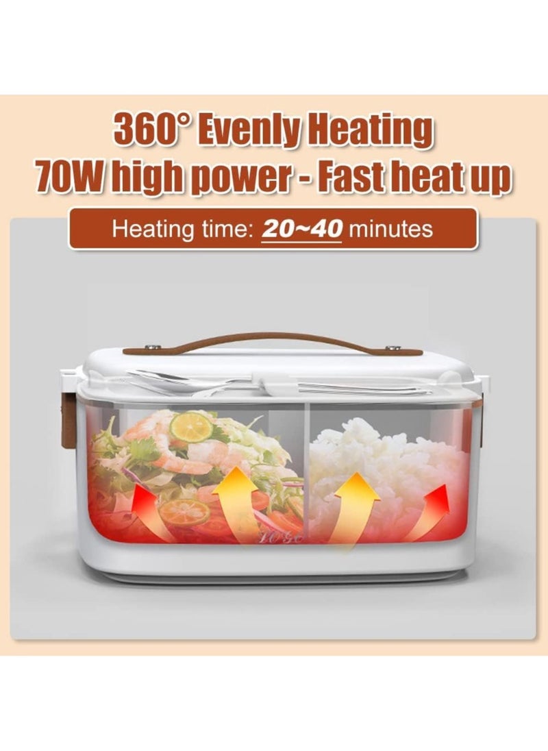 Generic - Lunch Box,Electric Lunch Bento Box,Heated Lunch Box 1.8L 70W Electric Lunch Box 3 in 1 for Car Truck Office Work Heated Bowl with Insulated Lunch Bag and Stainless Steel Cutlery (12V) - Image 1
