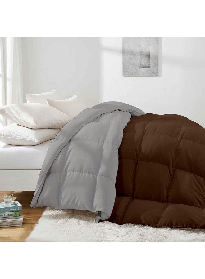 Razzai microfiber 500 GSM Winter Comforter Premium Collection Quilted Revesible Comforter (60" x 90" Inches/152cm x 228cm) - Single Bed Comforter|Silver/Chocolate Brown| TC - 400 - Image 3