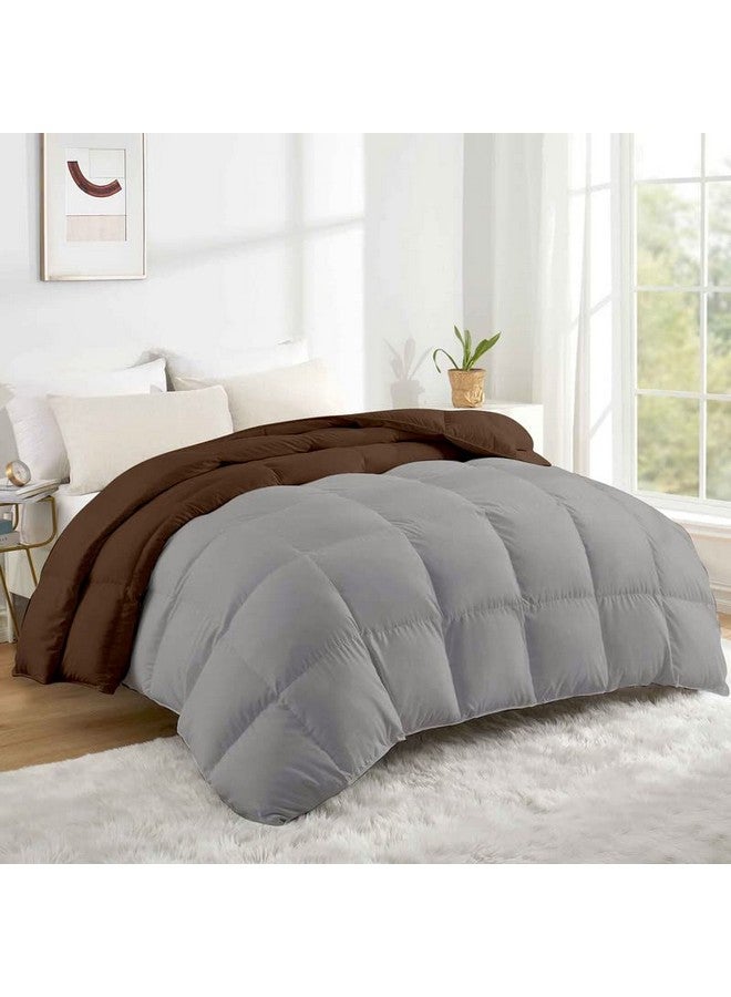 Razzai microfiber 500 GSM Winter Comforter Premium Collection Quilted Revesible Comforter (60" x 90" Inches/152cm x 228cm) - Single Bed Comforter|Silver/Chocolate Brown| TC - 400 - Image 2