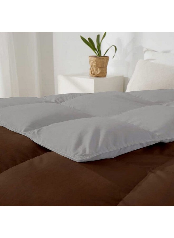 Razzai microfiber 500 GSM Winter Comforter Premium Collection Quilted Revesible Comforter (60" x 90" Inches/152cm x 228cm) - Single Bed Comforter|Silver/Chocolate Brown| TC - 400 - Image 4