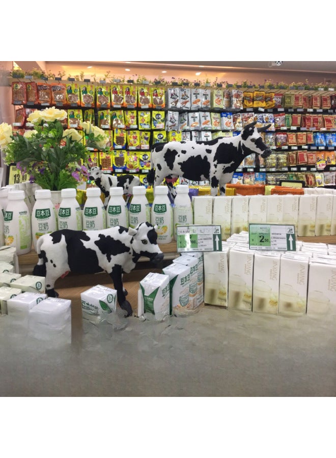 Simulation Cow Model Decorative Ornaments Craft Gifts Supermarket Shopping Mall Dairy Products Desktop Ornaments Cute Cow-Dimensions:The Large Size Is About 30cm High And 50cm Long - Image 4