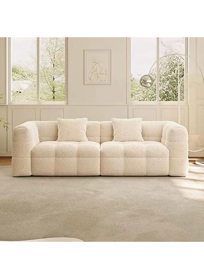 Ripple FURNITURE UAE Homes Beige Cloud-Shaped Overstuffed 3-Seater Sofa, 270cm - Image 1