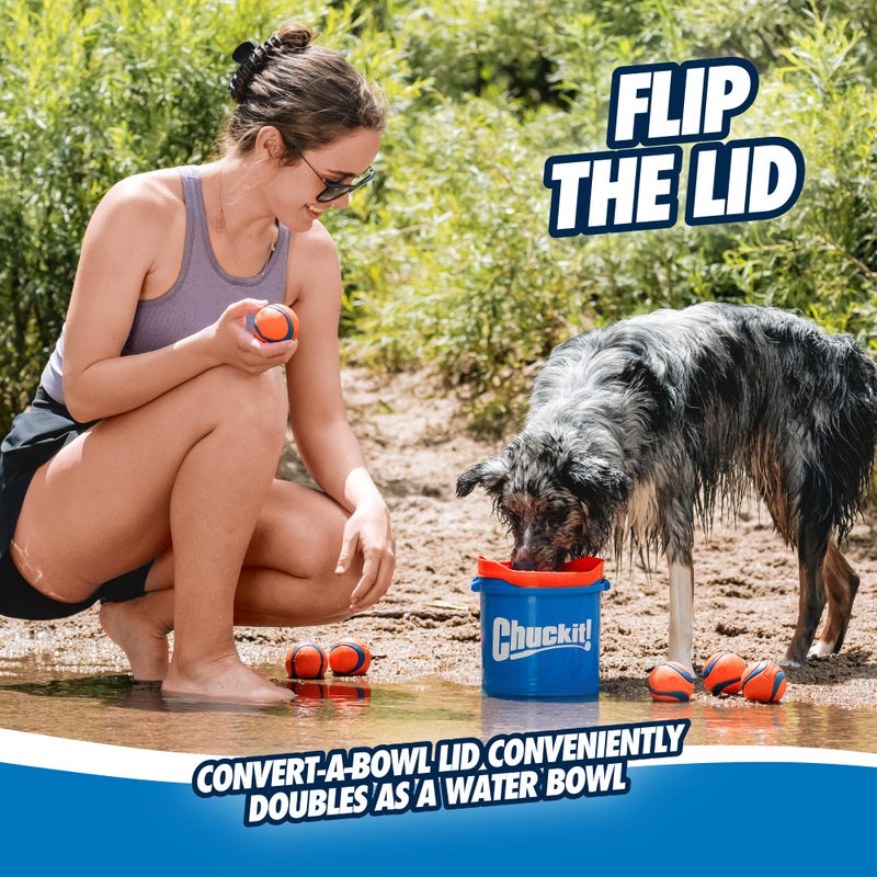Chuckit! Ultra Ball Dog Toy with Chuckit! Cleaning Bucket Bundle, Bouncy Fetch Pet Toys For Dogs 20-60 lbs, Interactive Dog Toys, Durable Rubber, Size Medium, 2.5-inch Diameter, 8-Pack of Balls - Image 3