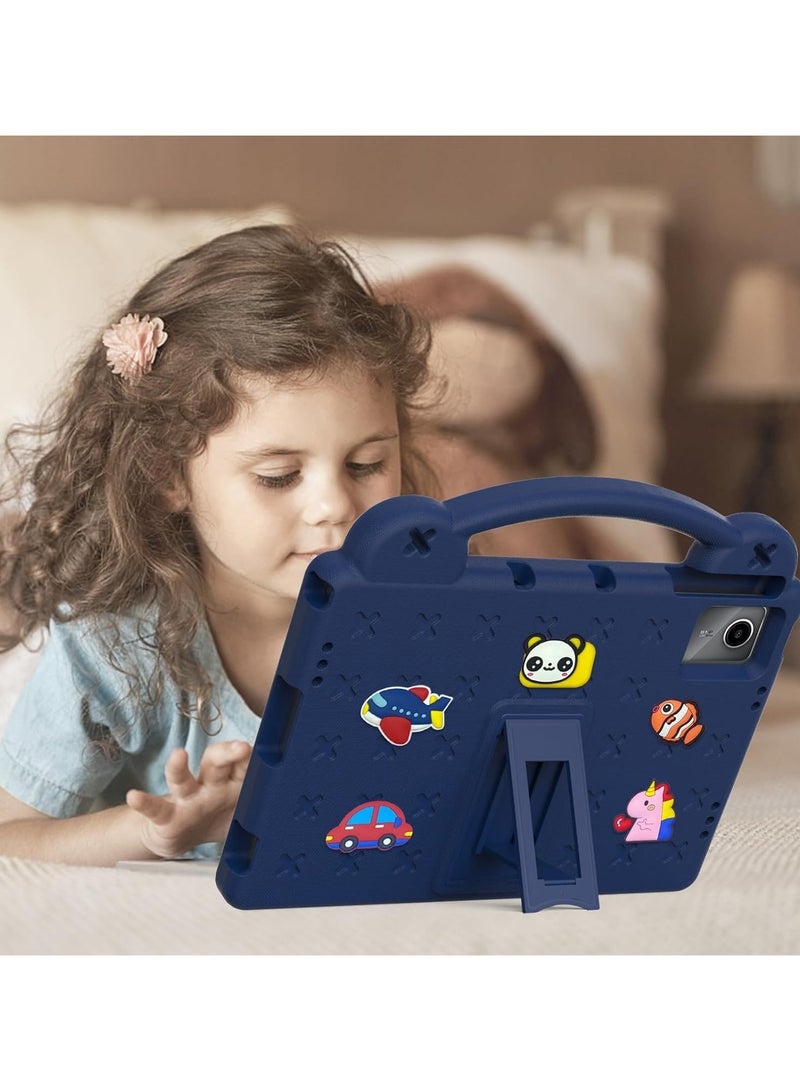 Kids Case for Huawei MatePad SE 11 (2024), Heavy Duty EVA Foam Shockproof Cover Kids Proof Case with Stand (Dark Navy)