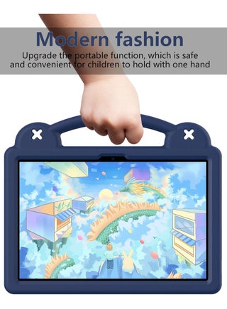 حافظة للأطفال لجهاز Huawei MatePad SE 11 (2024)، غطاء متين من إسفنج EVA مقاوم للصدمات للأطفال مع حامل (أزرق داكن) - view 4
