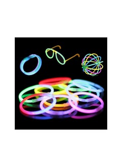 Generic 100 8in Premium Glow Stick Bracelets (10 Color Mixed Assortment) 