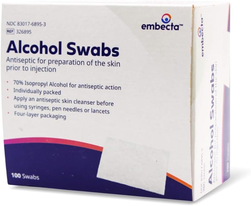 B & D Alcohol Swabs 100 Each (Pack of 6) - Image 1