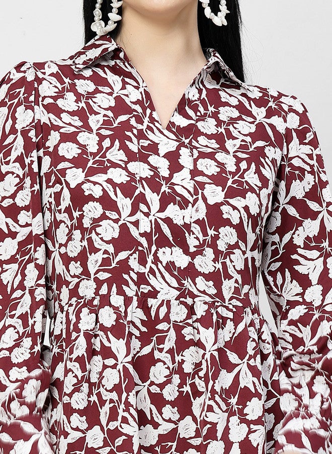 PlusS Purple Animal Print A-Line Dress for Women - Image 2