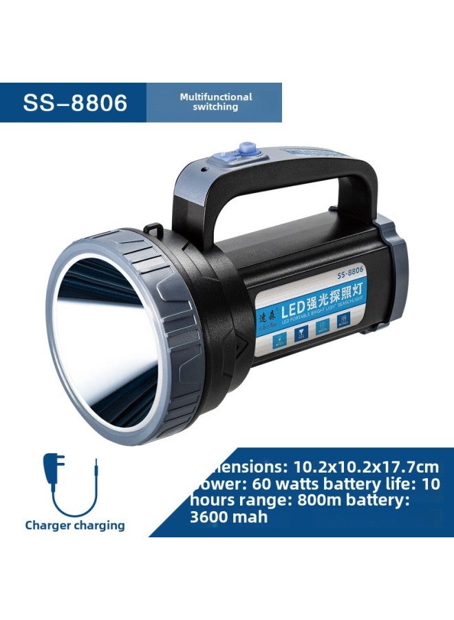 Strong Light Led High Power Portable Searchlight Patrol Special Forces Fire Outdoor Flood Control Camping Long-range High Brightness-Color:8806 Lithium Battery (800 M 10 Hours)  - Image 1