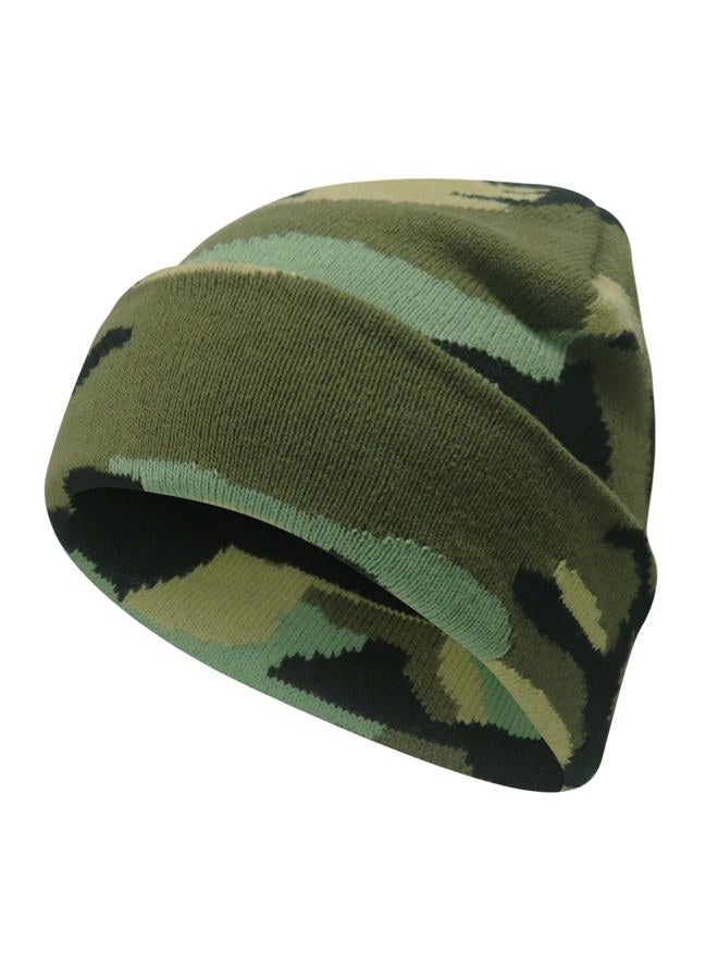 PFFY Beanie for Men Women Unisex Knit Cuffed Plain Winter Beanies Hats Skull Cap, Camo Grey, One size - Image 4
