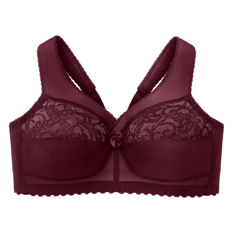Glamorise Full Figure Plus Size MagicLift Original Support Bra Wirefree #1000 Burgundy - Image 3