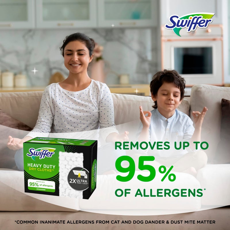 Swiffer Sweeper Heavy Duty Dry Multi-Surface Cloth Refills for Floor Sweeping and Cleaning, Unscented, 32 Count - Image 3