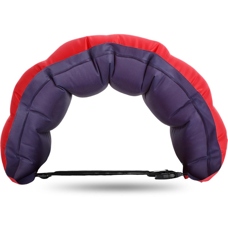 Lewtemi 1 Pcs Inflatable Swim Belt Pool Flotation Portable Waist Floatation Aid for Adults Adjustable Floating Swimming Training Aid Waist Belt with Buckle and Rope for Swimming Beginner(Red and Blue) - Image 1