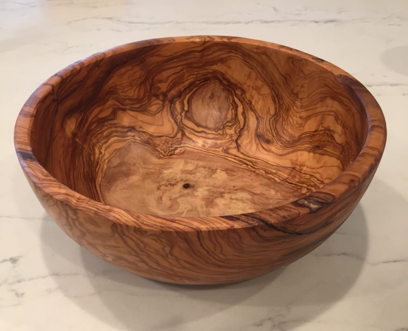 ORCHARD HARDWOODS 11 Artisan Olive Wood Serving BowlCenterpiece Unique decorative Wooden Bowl for Fruit Salad Snacks Chips In Small 6 Med 7 Lg 8 XL 11 XXL 12 Extra Large 11 inch
