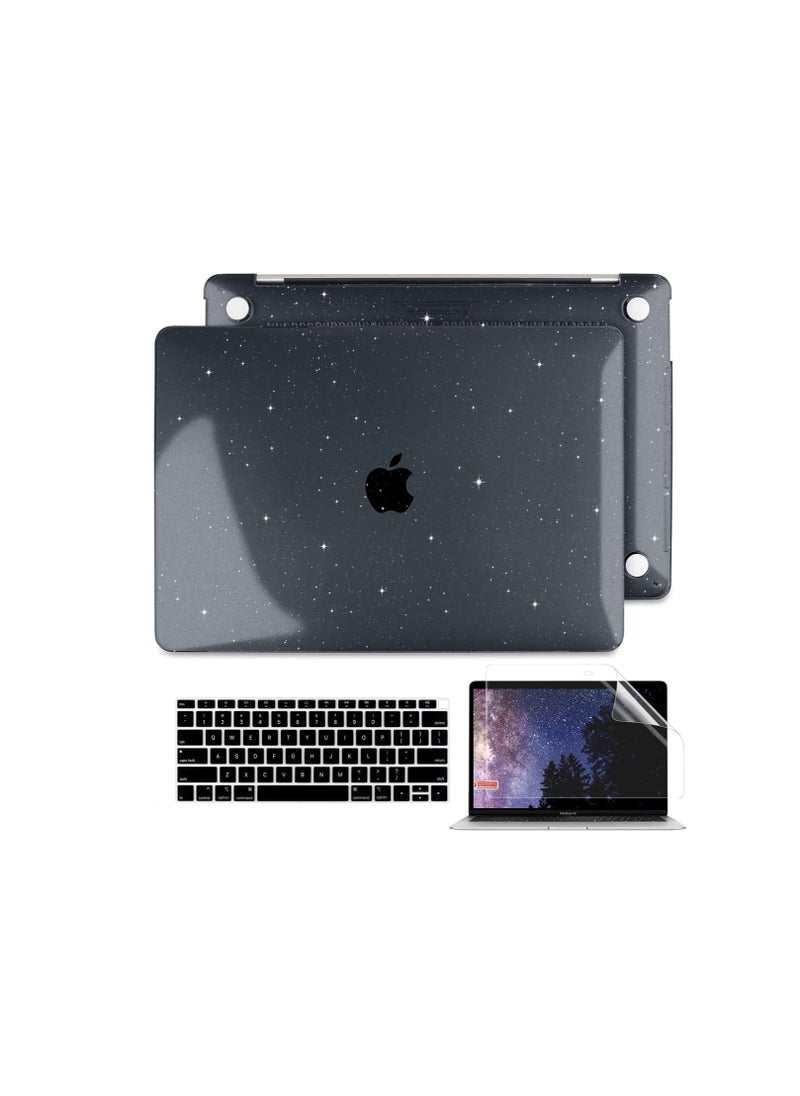 Generic 3 in 1 Case Compatible with MacBook Air 13 inch 2025 2024-2022 Release M4 M3 M2 A3240 A3113 A2681, Glitter Hard Shell&Keyboard Skin Cover&Screen Protector for Mac Air 13.6 inch Case, Sparkly Back  - Image 1
