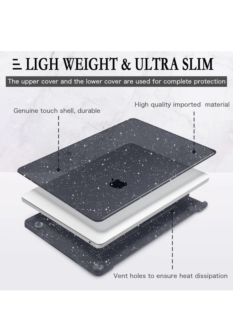 Generic 3 in 1 Case Compatible with MacBook Air 13 inch 2025 2024-2022 Release M4 M3 M2 A3240 A3113 A2681, Glitter Hard Shell&Keyboard Skin Cover&Screen Protector for Mac Air 13.6 inch Case, Sparkly Back  - Image 5