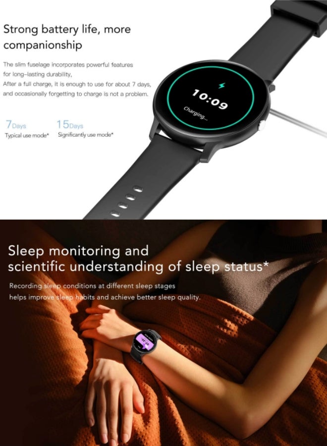 ZL02 PRO Bluetooth Full Touch Call Smart Watch AMOLED Display 170mAh 1.39 Inch Midnight Black Silicone Strap - Image 5