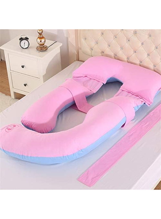 Moro Moro Cotton U-Shaped Pregnancy Pillow Multifunctional Adjustable Nursing Pillow With Cold Mat For Back Pain Belly Support - Image 1