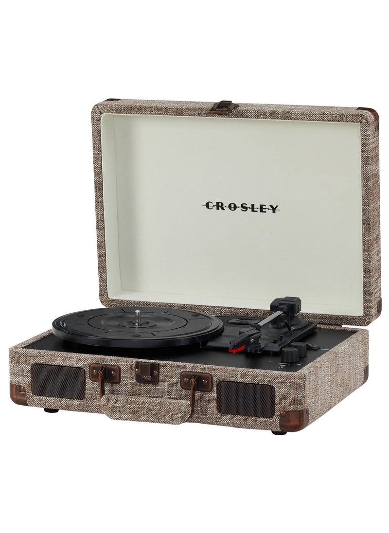Crosley Crosley CR8005F-HA Cruiser Plus Vintage 3-Speed Bluetooth in/Out Suitcase Vinyl Record Player Turntable Havana  - Image 1