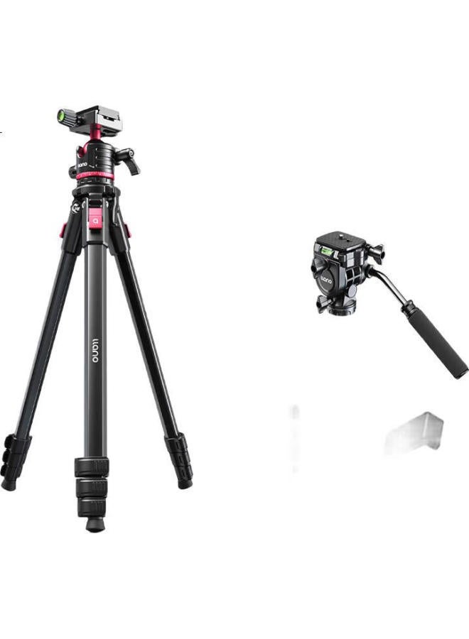 Llano Lightweight V Camera Tripod For Dslr, Mirrorless, Smartphone, Professional Vlog Recording Aluminum Alloy Tripod With Hydraulic/Ball Head, Anti-Shake Photography - Image 1