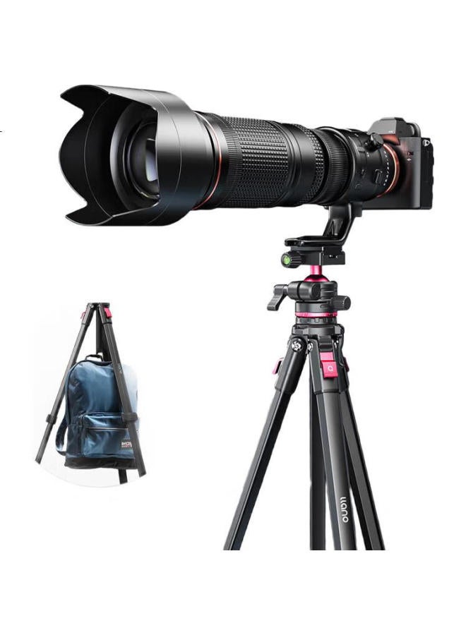 Llano Lightweight V Camera Tripod For Dslr, Mirrorless, Smartphone, Professional Vlog Recording Aluminum Alloy Tripod With Hydraulic/Ball Head, Anti-Shake Photography - Image 3