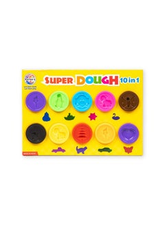 RATNA'S RATNA'S Super Dough 10 in 1 Kit. Soft & Smooth Dough Makes Molding Easy & Fun. 10 TUBS of Dough & 8 Big Superior Moulds(320 Grams Dough)  - Image 1