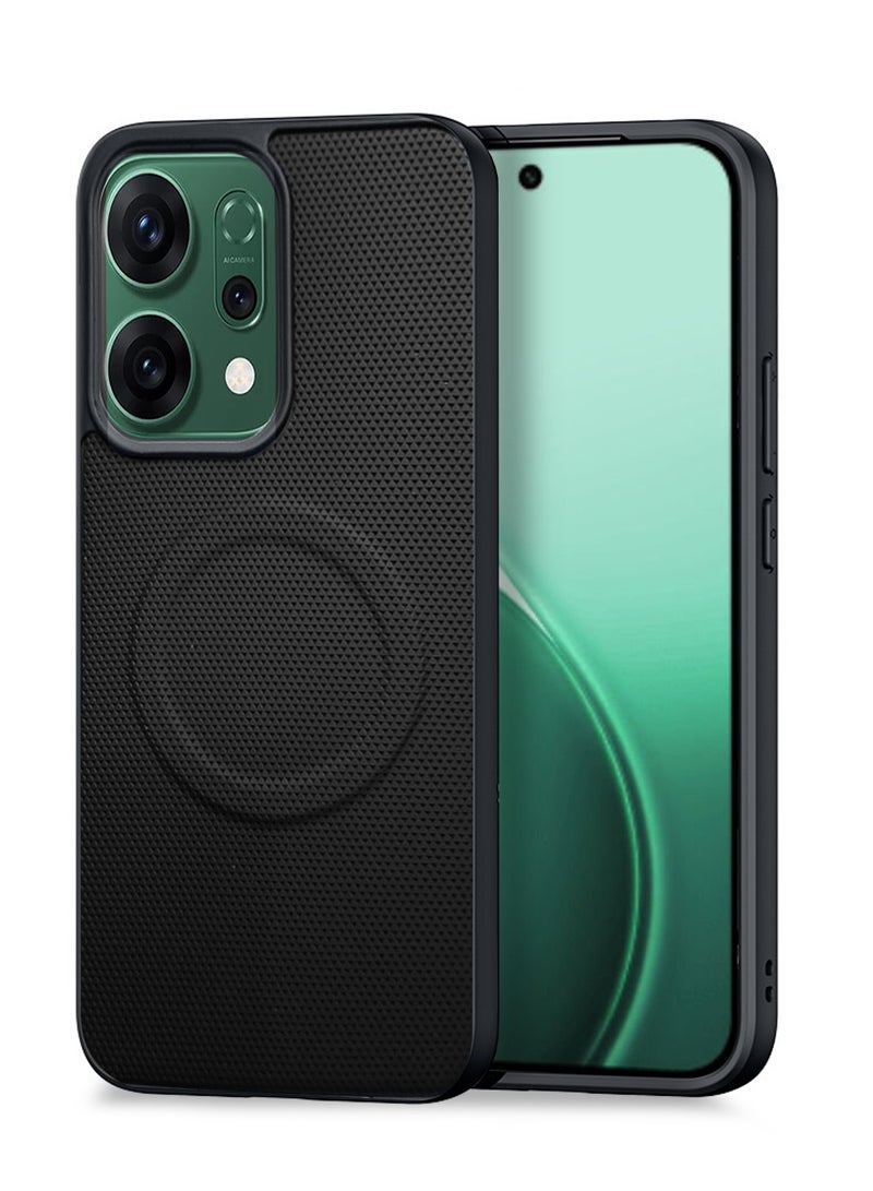 Wtech Oppo Reno14 / Oppo Reno14 Pro 5G 2025 Premium Texture Case Magnetic Aramid Fabric Texture Designed Magsafe Case Cover (MCMPMN) - Black - Image 1