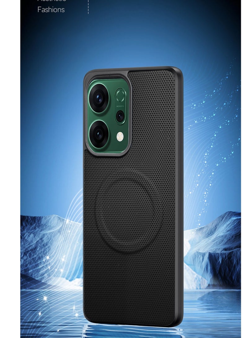 Wtech Oppo Reno14 / Oppo Reno14 Pro 5G 2025 Premium Texture Case Magnetic Aramid Fabric Texture Designed Magsafe Case Cover (MCMPMN) - Black - Image 4