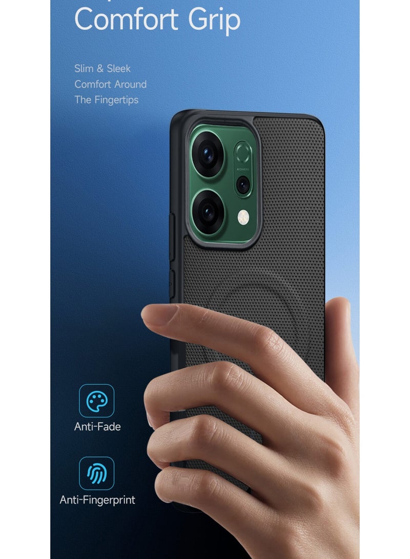 Wtech Oppo Reno14 / Oppo Reno14 Pro 5G 2025 Premium Texture Case Magnetic Aramid Fabric Texture Designed Magsafe Case Cover (MCMPMN) - Black - Image 2