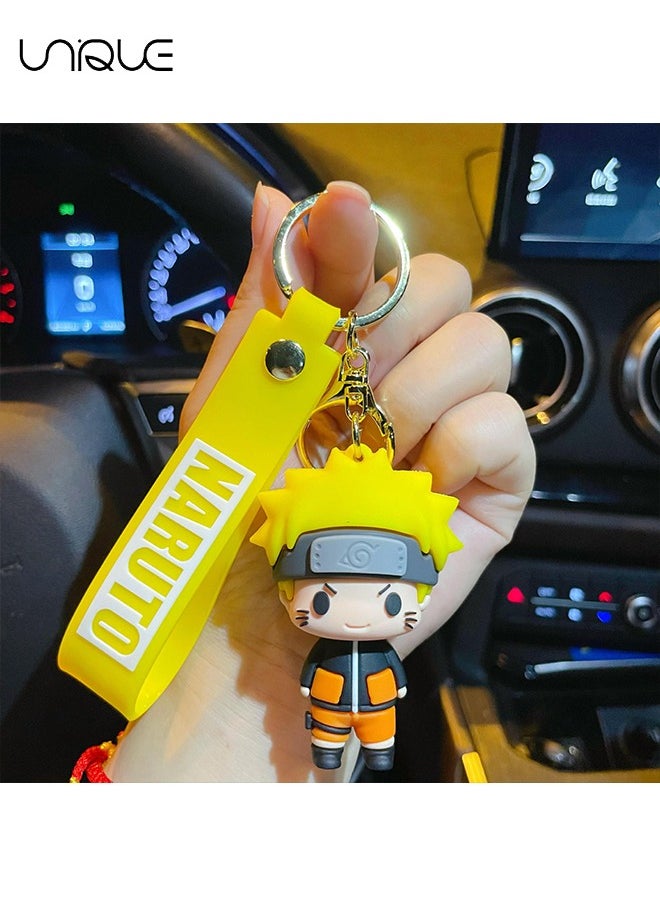 Unique Japanese Anime keychain -Keychain Gift for Boys, Cartoon Keychains Accessories Keyring Key Purse Backpack Car Charms - Naruto - Yellow  - Image 5