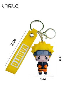 Unique Japanese Anime keychain -Keychain Gift for Boys, Cartoon Keychains Accessories Keyring Key Purse Backpack Car Charms - Naruto - Yellow  - Image 2