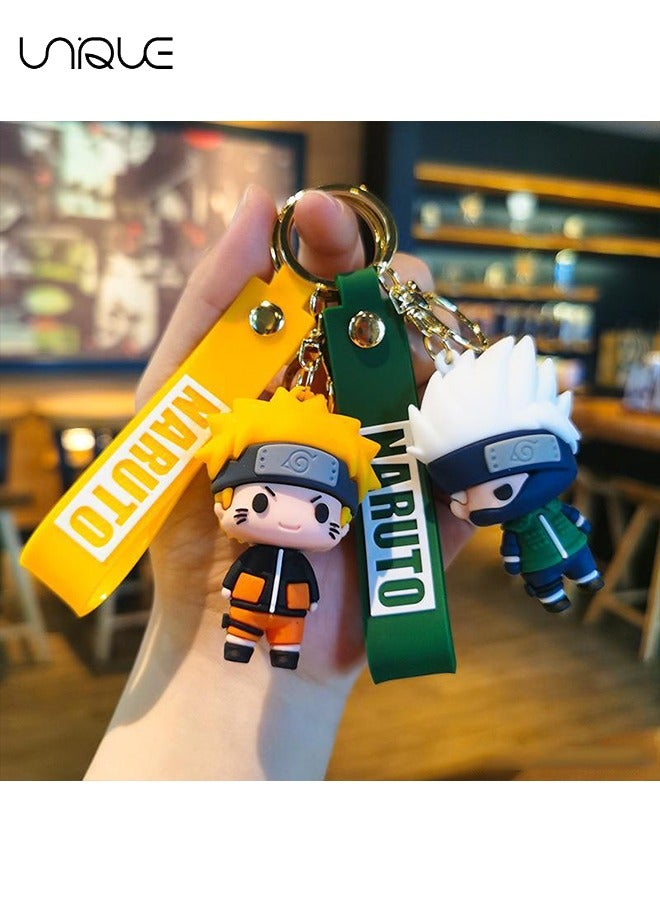 Japanese Anime keychain -Keychain Gift for Boys, Cartoon Keychains Accessories Keyring Key Purse Backpack Car Charms - Naruto - Yellow