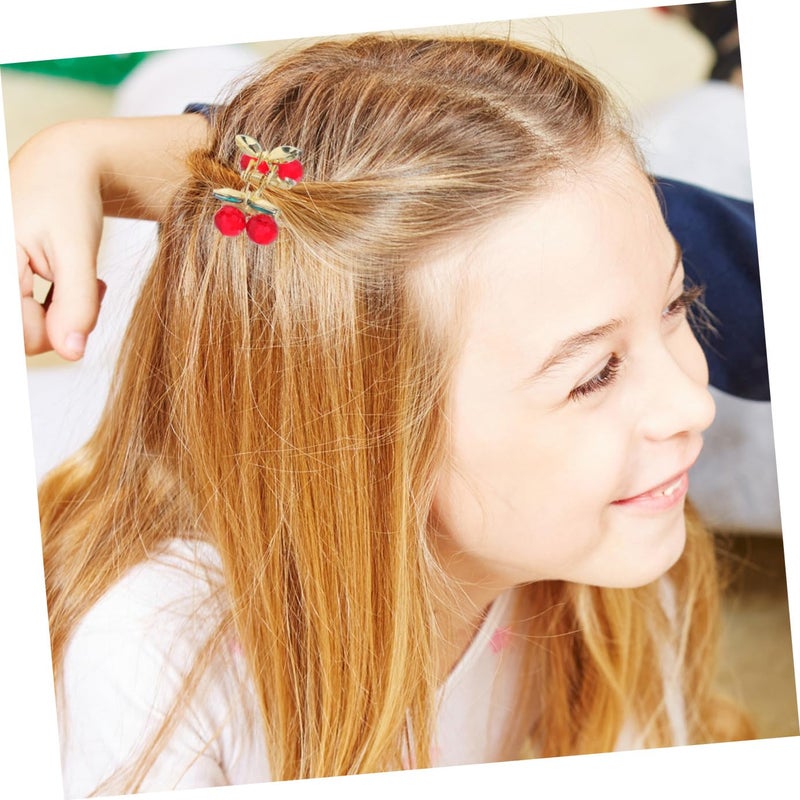 STOBAZA 2pcs Cherry Hair Claw Clips Mini Alloy Rhinestone Claw Clamp Hair Accessories for Women and Everyday Use - Image 5