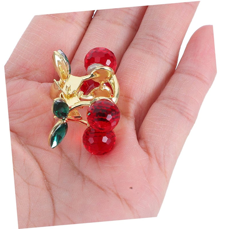 STOBAZA 2pcs Cherry Hair Claw Clips Mini Alloy Rhinestone Claw Clamp Hair Accessories for Women and Everyday Use - Image 4