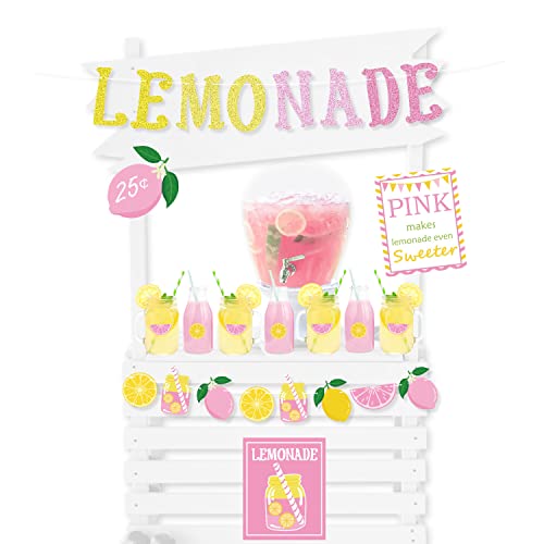 K KUMEED Lemon party Decorations, Lemonade Stand Decorations with Lemonade Banner Lemonade Sign Coffee Bar Signs Lemon Stickers for Summer Lemon Birthday Baby Shower Bridal Shower Party Supplies - Image 4