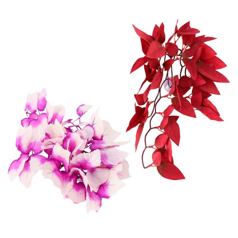 4 Pieces Artificial Reptile Plants for Terrarium Decor Lizard Habitat Climbing Support - Image 2