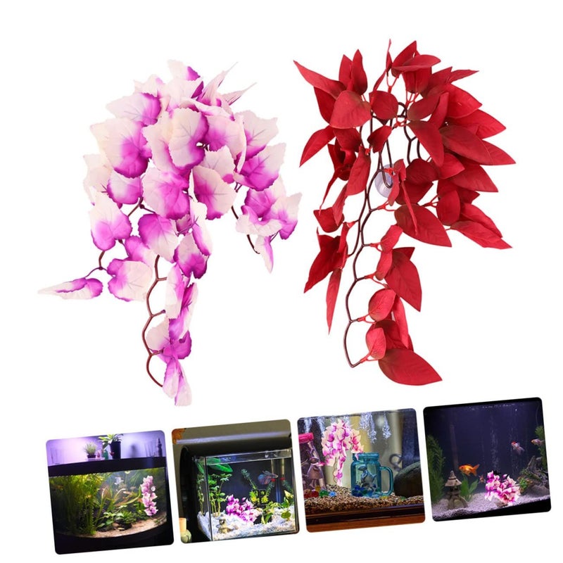 4 Pieces Artificial Reptile Plants for Terrarium Decor Lizard Habitat Climbing Support - Image 5