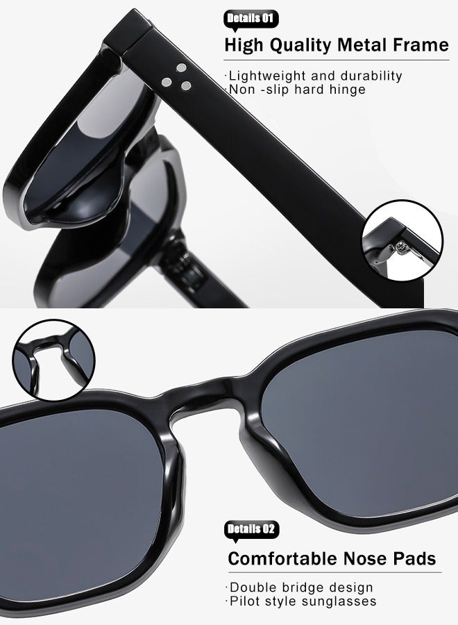 AZorb Sunglasses Men Women for UV400 Protection Square Sun Glassess Mens Women Classic Designer Styles Shades Retro Sunglass Men's Accessories Black - Image 4