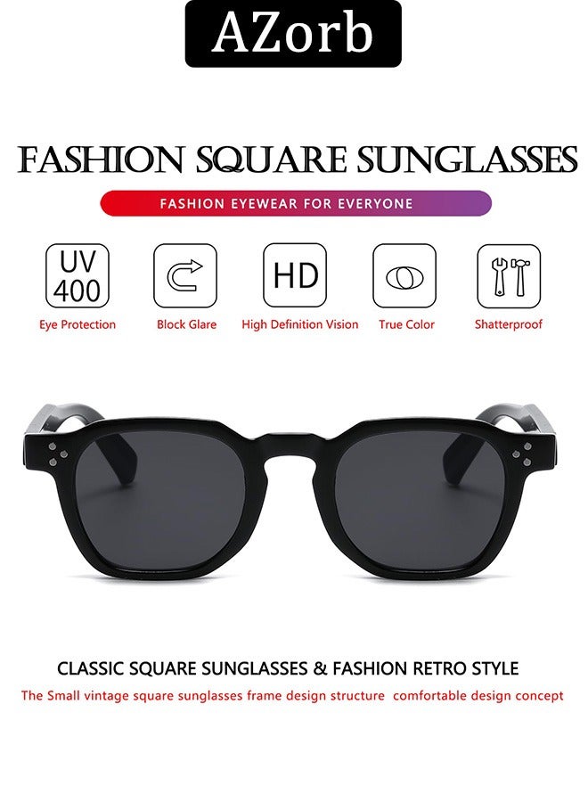 AZorb Sunglasses Men Women for UV400 Protection Square Sun Glassess Mens Women Classic Designer Styles Shades Retro Sunglass Men's Accessories Black - Image 5
