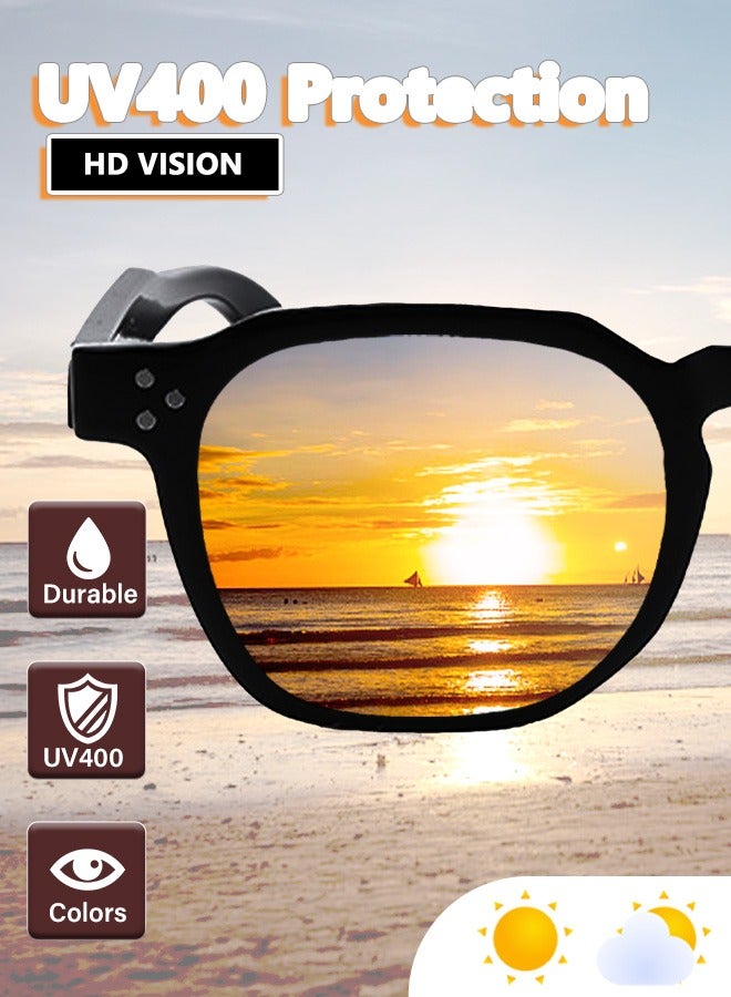 AZorb Sunglasses Men Women for UV400 Protection Square Sun Glassess Mens Women Classic Designer Styles Shades Retro Sunglass Men's Accessories Black - Image 2