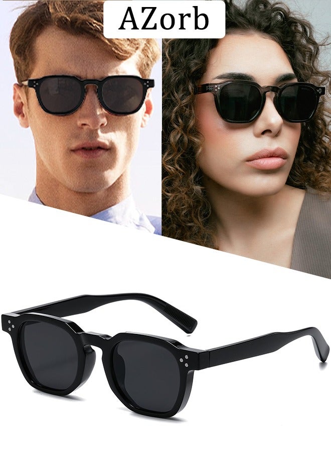 AZorb Sunglasses Men Women for UV400 Protection Square Sun Glassess Mens Women Classic Designer Styles Shades Retro Sunglass Men's Accessories Black - Image 1