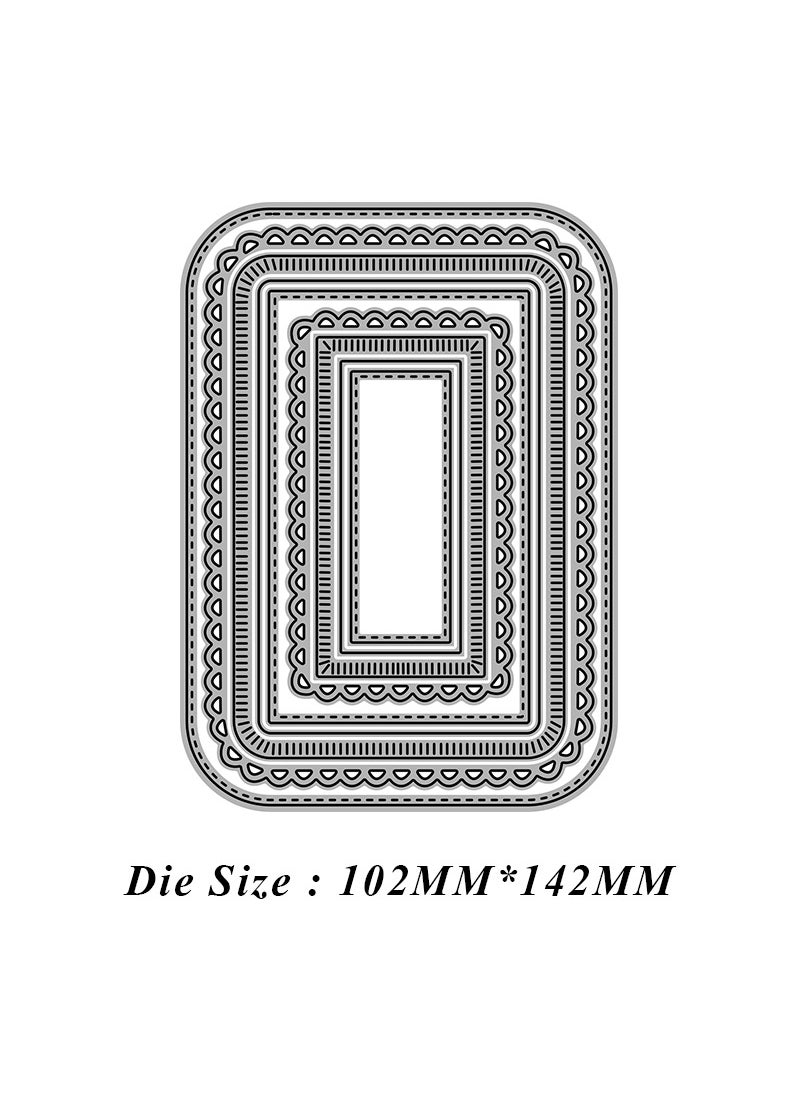 Generic - New Metal Carbon Steel Frame Rectangular Flower Edge Cutting Tool DIY Cross-Border Goods Source May 2023 LG23-5131 - Image 1
