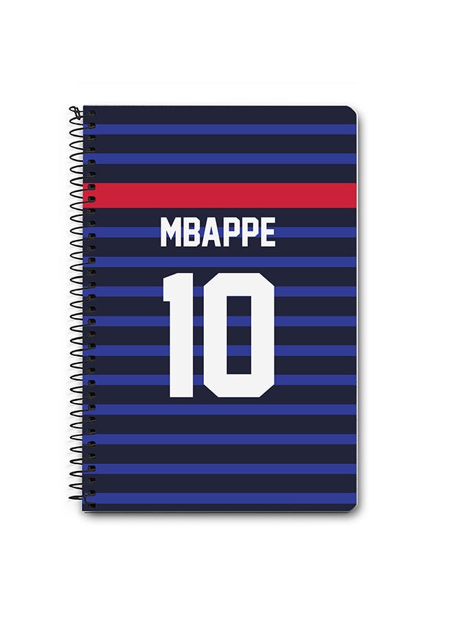 Stylizedd Designer A5 Spiral Notebook Memo Notepad Journal - Football Team - France Player Name - Mbappe - Image 1