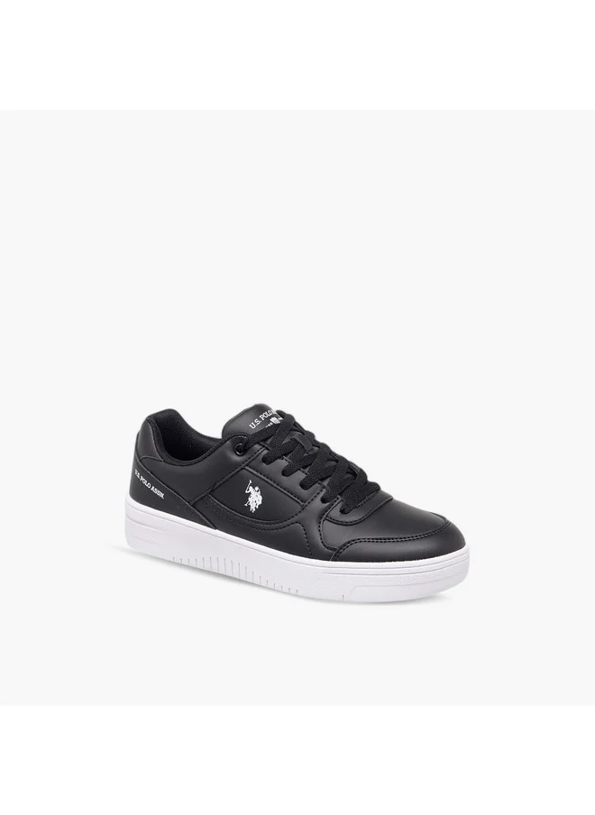 U.S. Polo Assn. Women's Logo Detail Sneakers with Lace-Up Closure
