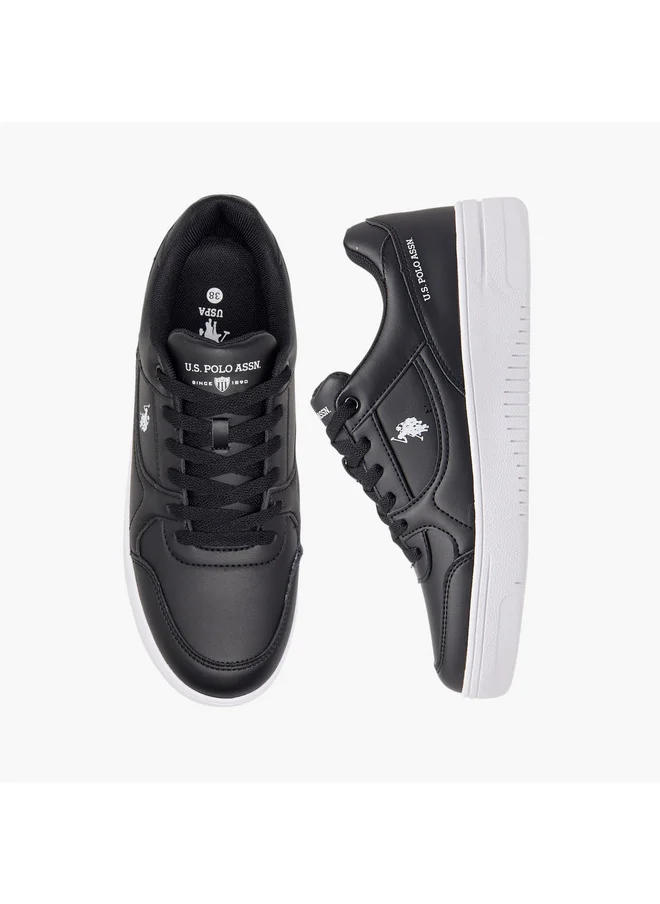 U.S. Polo Assn. Women's Logo Detail Sneakers with Lace-Up Closure