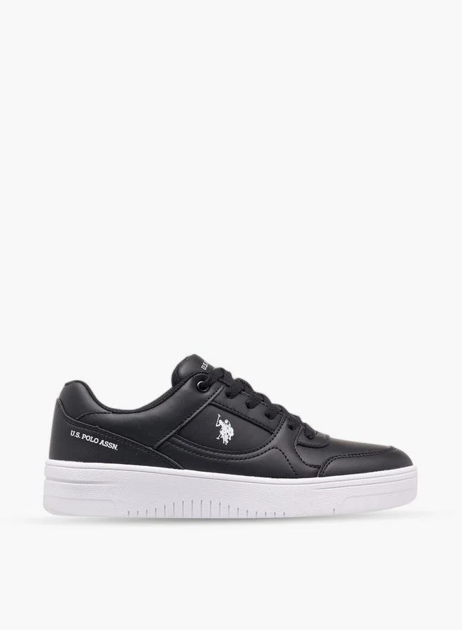 U.S. Polo Assn. Women's Logo Detail Sneakers with Lace-Up Closure