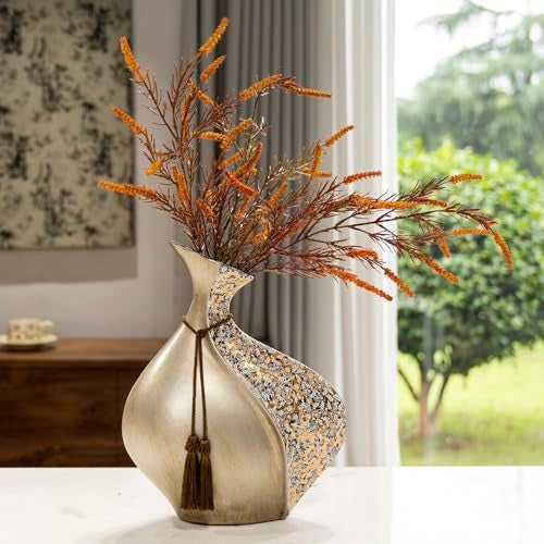 YACSNBF European Style Ceramic Flower Vase |15 Inch Pottery Big Boho Vase for Home Decor, Modern Decorative Vase for Dining Table,Not Suitable for Water, Suitable for Dry Flowers and Simulated Flowers - Image 5
