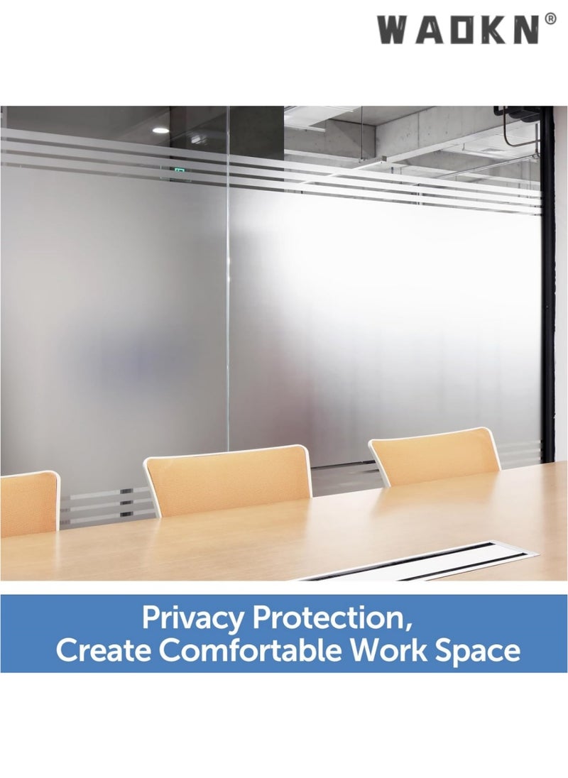 WAOKN Frosted Window Privacy Film - Large Size Non-Adhesive Static Cling Glass Stickers for Enhanced Privacy & Sun UV Blockage - Heat Control Solution for Home & Office Windows, Doors & More - Easy-to-Apply & Remove Decorative Decals (17.5x78.7Inches) - Ideal for Long Windows, Sliding Doors, and Large Glass Surfaces  - Image 5