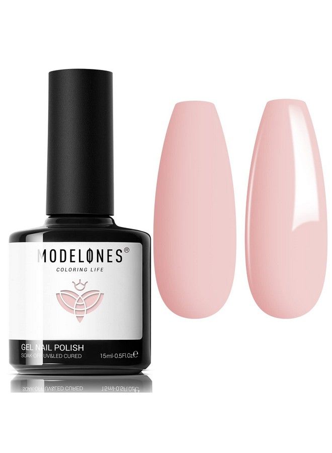 modelones طلاء أظافر جل 15 مل لون وردي ناعم بارد لون خوخي فاتح طلاء أظافر قابل للإزالة مصباح أظافر فن الأظافر مانكير دي آي واي صالون هدية للنساء والفتيات - Image 2